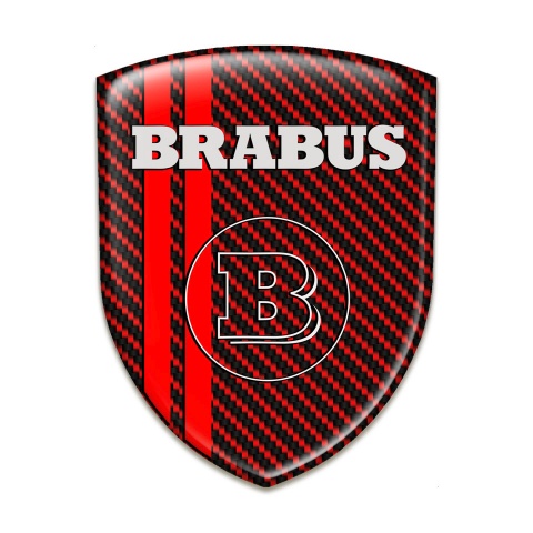 Brabus Tuning Emblem High End Red Carbon with Red Lines 