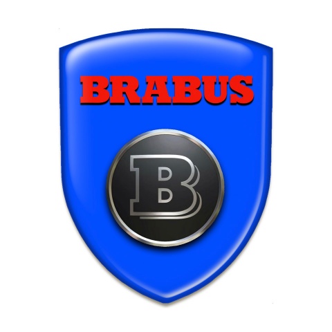 Brabus Emblem Interior Blue base Red Black Logo Edition 