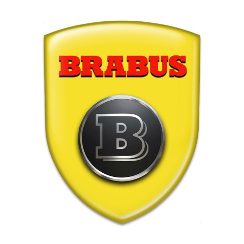 Brabus Self Adhesive Car logo Emblem Yellow Base with Red Black Logo 