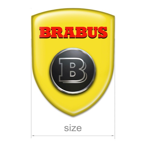 Brabus Self Adhesive Car logo Emblem Yellow Base with Red Black Logo 