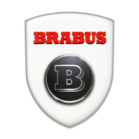 Brabus Self Adhesive Car logo Emblem White base Edition 