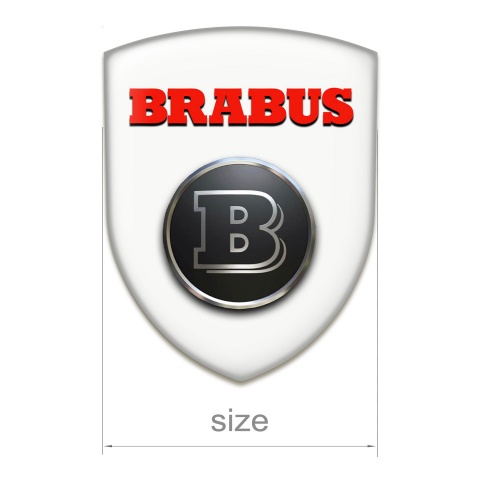 Brabus Self Adhesive Car logo Emblem White base Edition 