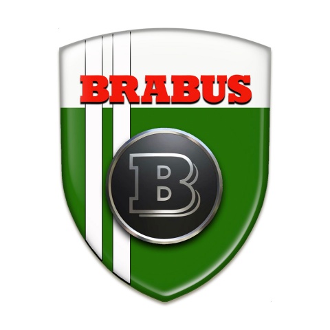 Brabus Car Interior Badge Green White Base Design 