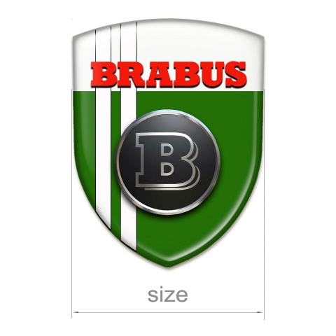 Brabus Car Interior Badge Green White Base Design 