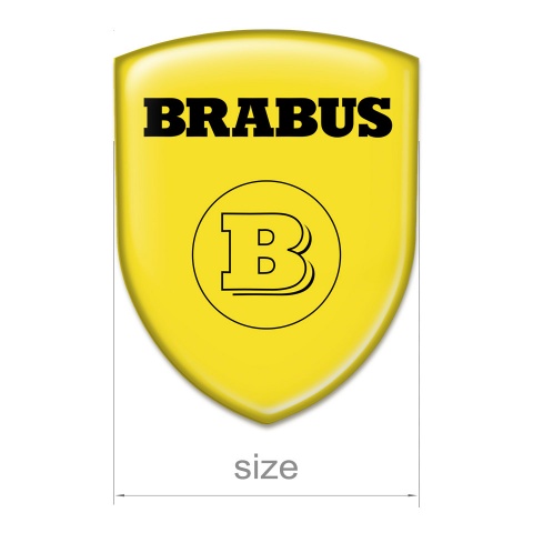 Brabus Car Interior Badge Yellow base Black Logo Edition 