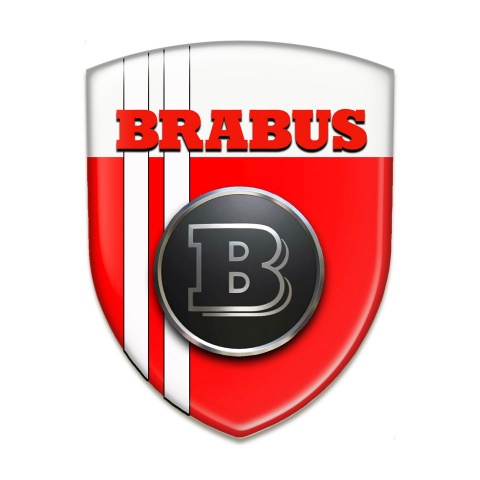 Brabus Car Interior Badge White Red Design 