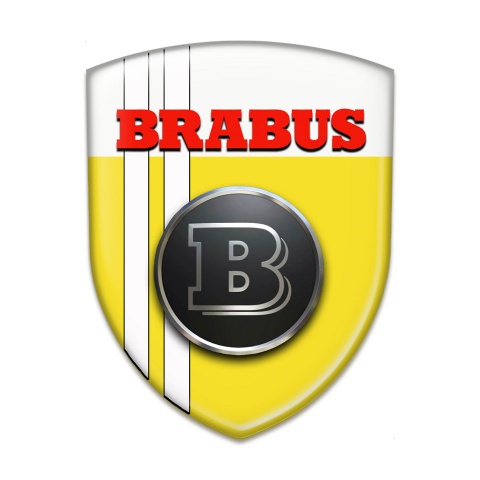 Brabus Car Interior Badge Yellow White Version Red Logo 