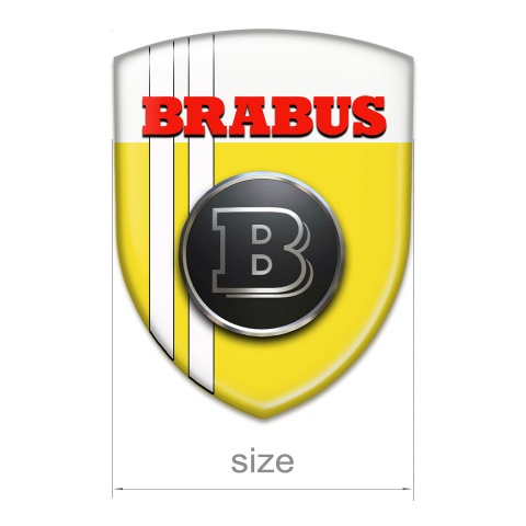 Brabus Car Interior Badge Yellow White Version Red Logo 