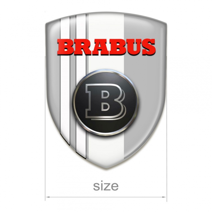 Brabus Silicone Shield Edition Grey White Design | Domed Emblems ...