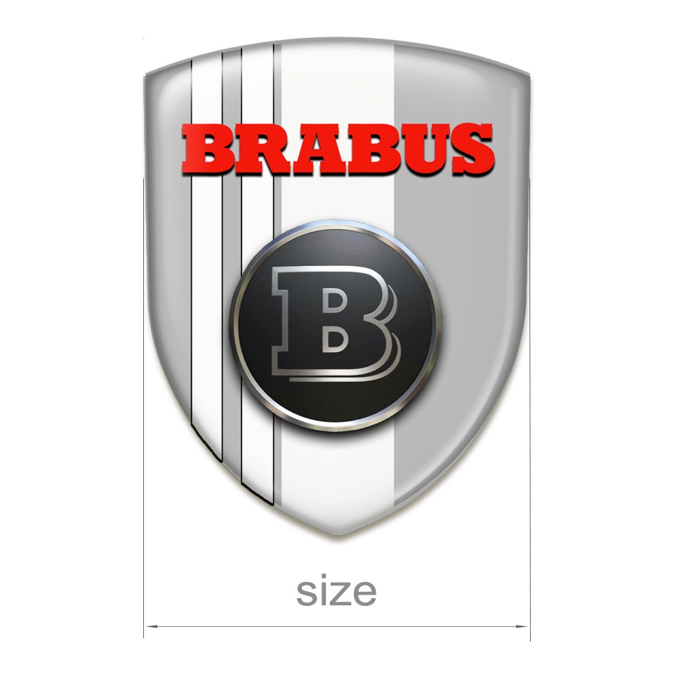 Brabus Silicone Shield Edition Grey White Design | Domed Emblems ...