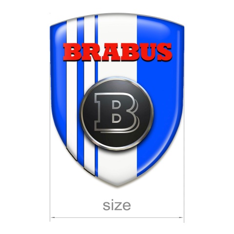 Brabus Auto Emblem High Quality Blue White Print with Red Logo Style 