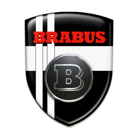 Brabus Tuning Emblem Premium Quality Black White Background Red Black Logo 