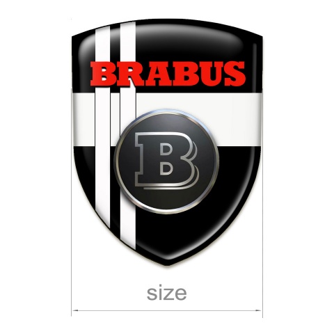 Brabus Tuning Emblem Premium Quality Black White Background Red Black Logo 