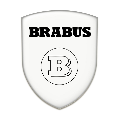 Brabus Emblem Exterior High Quality White Background Black Logo 