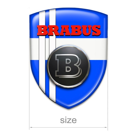 Brabus Emblem Interior Blue Background with White Stripes Edition 