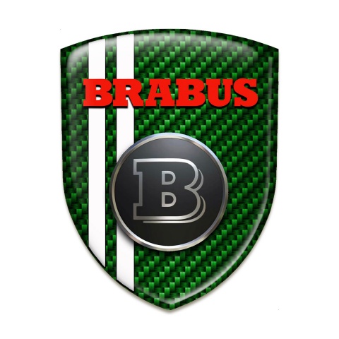 Brabus Silicone Badge Green Carbon White Stripes Edition 