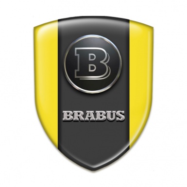 Brabus Tuning Emblem High Quality Yellow with Graphite Logo Panel 