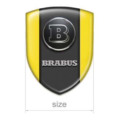 Brabus Tuning Emblem High Quality Yellow with Graphite Logo Panel 