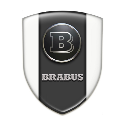 Brabus Car Accessories Badge White Background Graphite Logo Panel Edition 