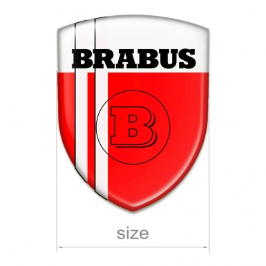 Brabus Self Adhesive Car logo Emblem Red White Base Black Logo 