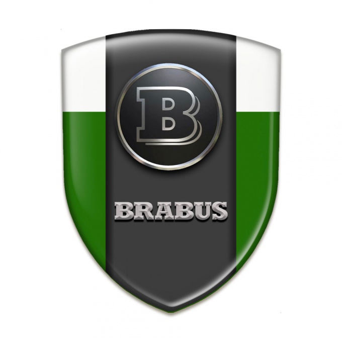 Brabus Car Interior Badge Racing Edition Green White base Graphite Logo Panel