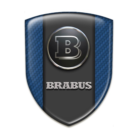 Brabus Silicone Car Decal Badge navy Blue Carbon design 