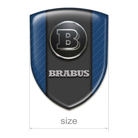 Brabus Silicone Car Decal Badge navy Blue Carbon design 