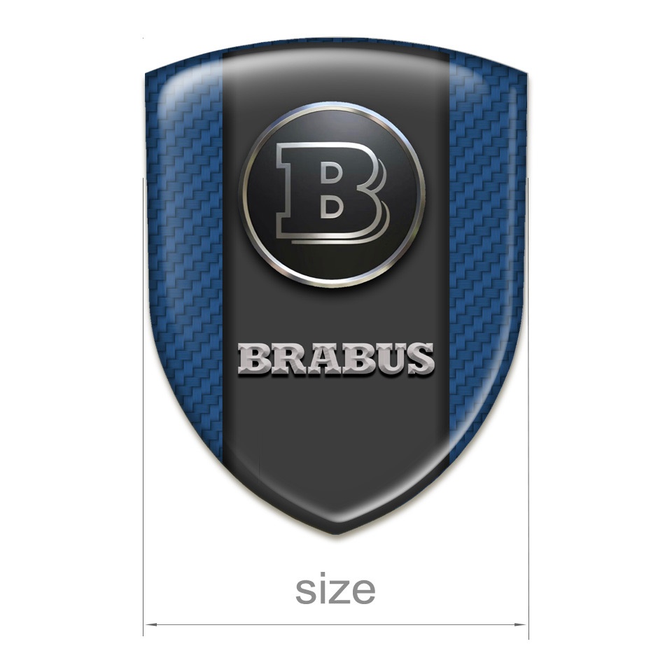 Brabus Silicone Car Decal Badge navy Blue Carbon design | Domed Emblems ...