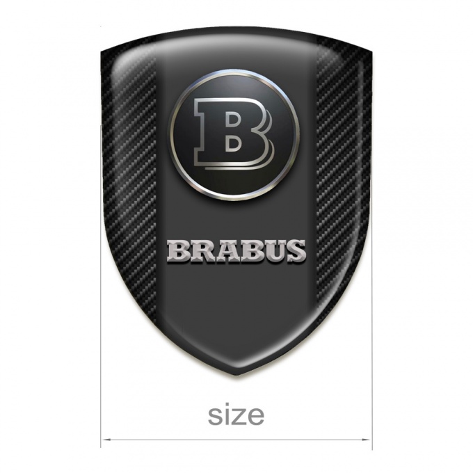 Brabus Auto Emblem High Quality Dark carbon Graphite Logo Panel | Domed ...