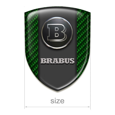 Brabus Emblem Badge Logo Green Carbon Graphite Logo Panel