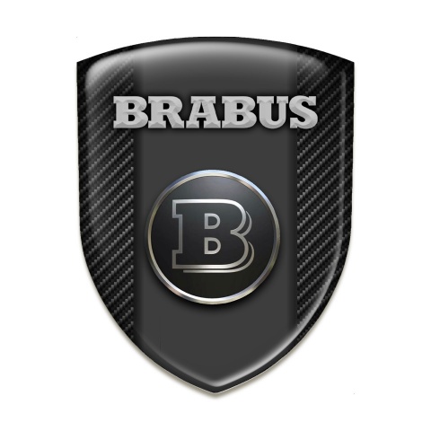 Brabus 3D Gel Emblem Black Carbon Background Graphite Logo Panel 