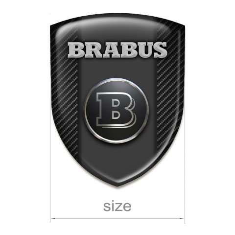 Brabus 3D Gel Emblem Black Carbon Background Graphite Logo Panel 