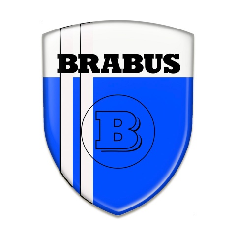 Brabus Epoxy Logo Emblem Blue White Style 