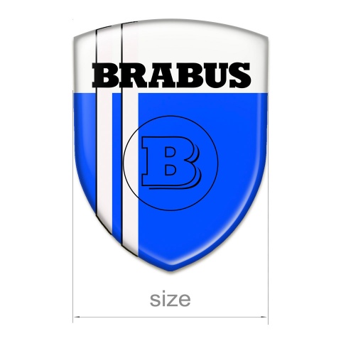 Brabus Epoxy Logo Emblem Blue White Style 