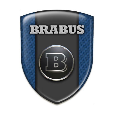 Brabus Tuning Emblem High End Navy Blue Carbon Base Gray Logo Style