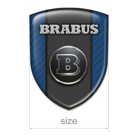 Brabus Tuning Emblem High End Navy Blue Carbon Base Gray Logo Style