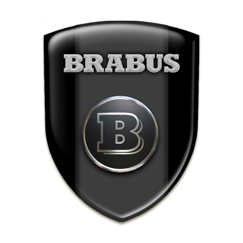 Brabus Car Accessories Badge Black Base Graphite Panel and Gray logo 