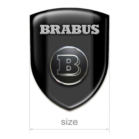 Brabus Car Accessories Badge Black Base Graphite Panel and Gray logo 