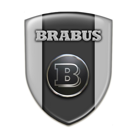 Brabus Self Adhesive Car logo Emblem Gray Background Graphite Logo Panel Design 