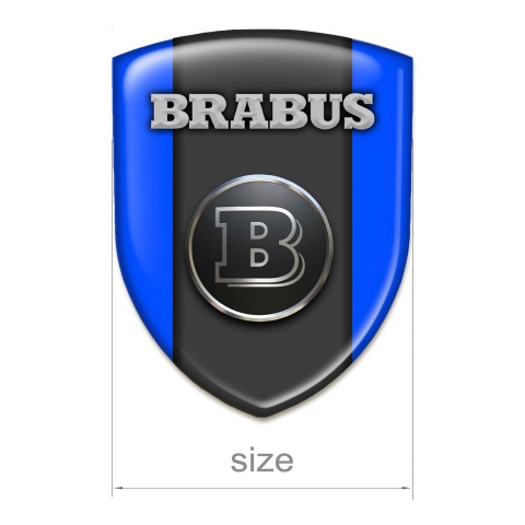 Brabus Silicone Car Decal Badge Blue Base Grau Black Logo Style