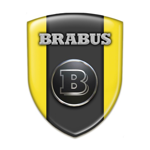 Brabus Silicone Badge High Quality  Yellow Warp Graphite Logo 