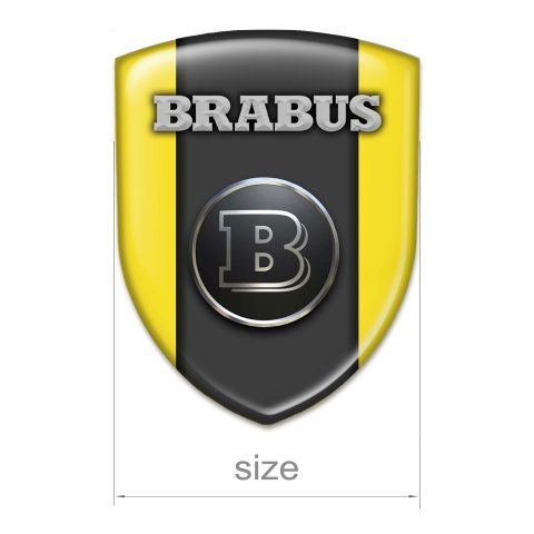 Brabus Silicone Badge High Quality  Yellow Warp Graphite Logo 