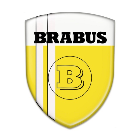 Brabus Emblem Badge Logo Yellow White Base and Black Logo 