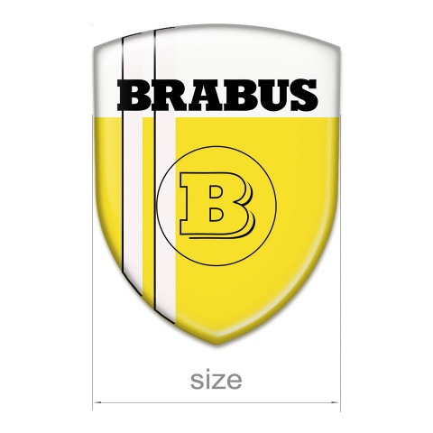 Brabus Emblem Badge Logo Yellow White Base and Black Logo 