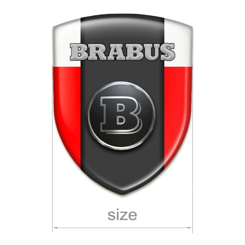 Brabus Logo Emblem Premium Quality Red White Base Graphite Central Panel 