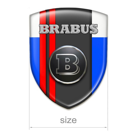 Brabus Silicone Emblem Racing Edition Blue White Print With Red Red Lines 