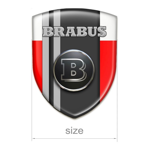 Brabus Resin Sticker Red White with Gray Lines Desig 