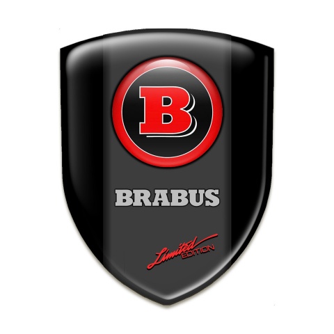 Brabus Epoxy Logo Emblem Black Base Red Logo Style