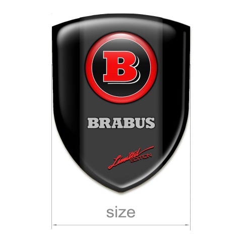 Brabus Epoxy Logo Emblem Black Base Red Logo Style