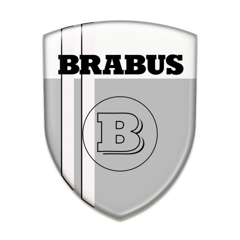 Brabus Tuning Emblem Gray White Background with White Lines design 